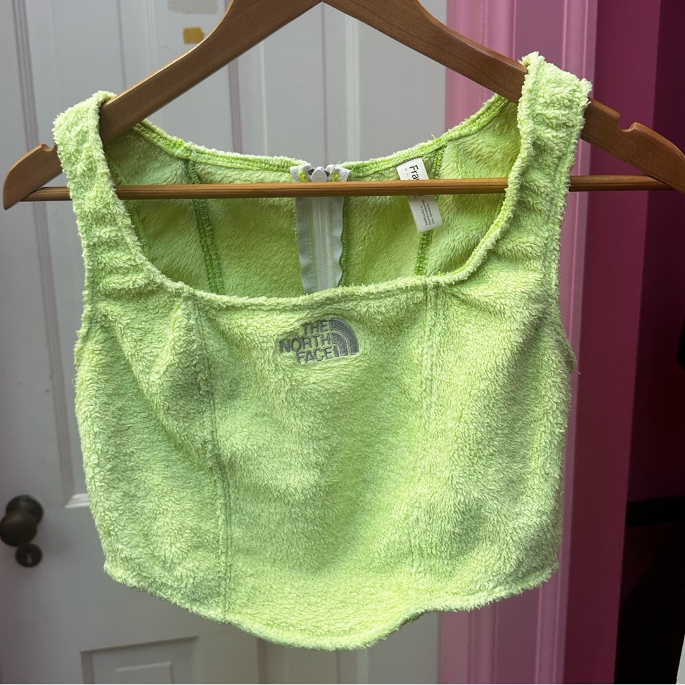 Frankie Collective reworked up-cycled fuzzy North Face corset Large